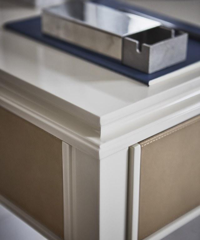 OAK Прямоугольная прикроватная тумбочка из кожи с ящиками Milano collection Sc5094 - Вид №4