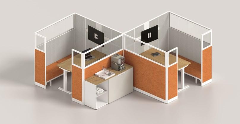 Bralco Отдельностоящая офисная перегородка из алюминия и стекла Kubick sun-id-1377515 - Вид №16