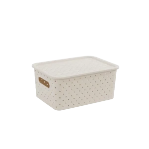 Корзинка с крышкой Violet Береста 23.5x17.3x10.6 см прямоугольная цвет бежевый