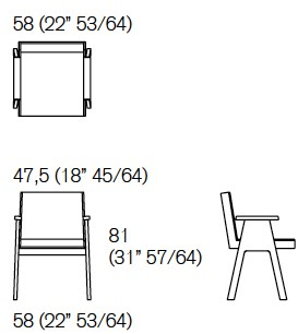 Agapecasa Стул с подлокотниками и каркасом из фанеры из тополя Club 44 sun-id-1484030 - Вид №2