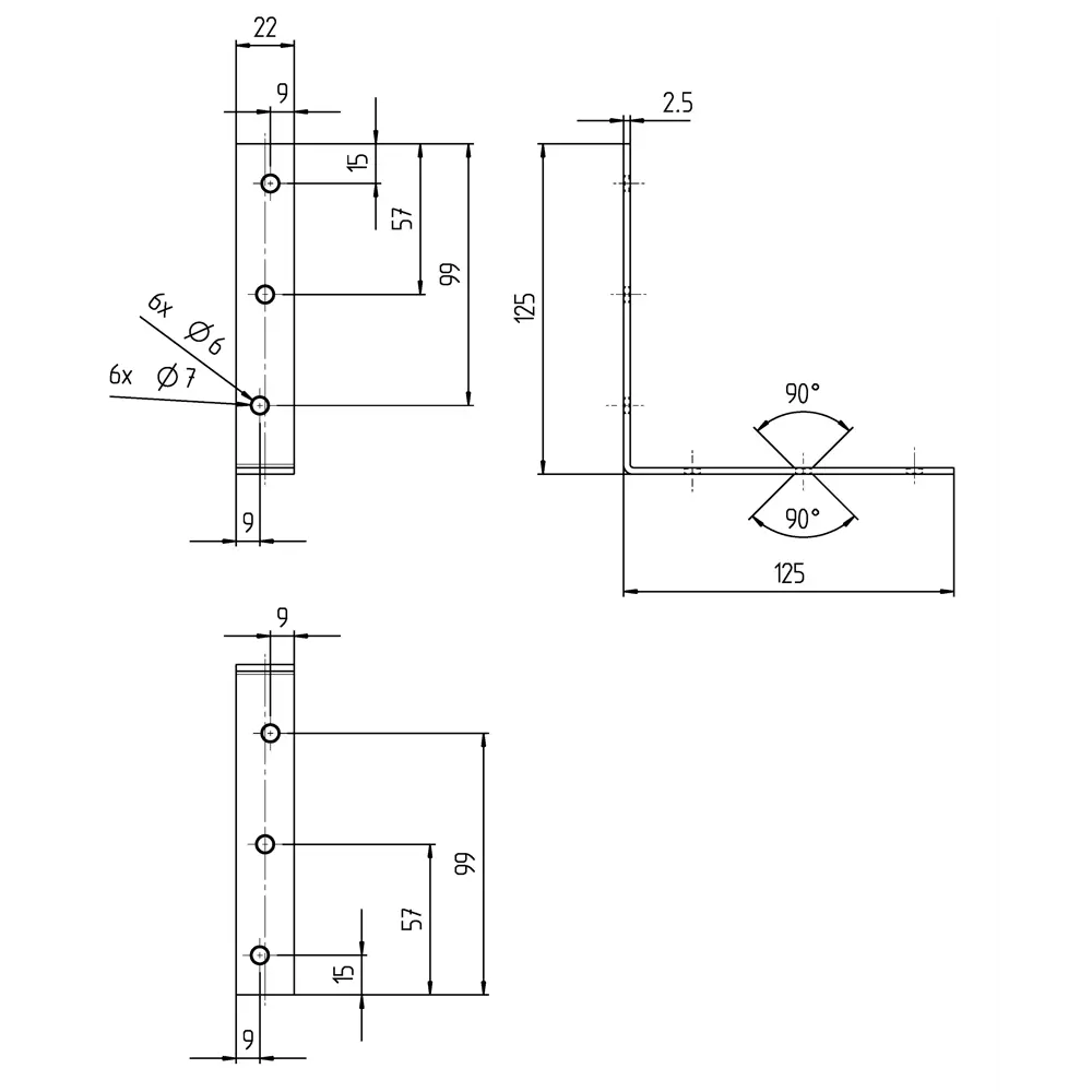 Уголок мебельный KSZ 125x125x22x2 желтый цинк GAH ALBERTS STLM-2189316 - Вид №3