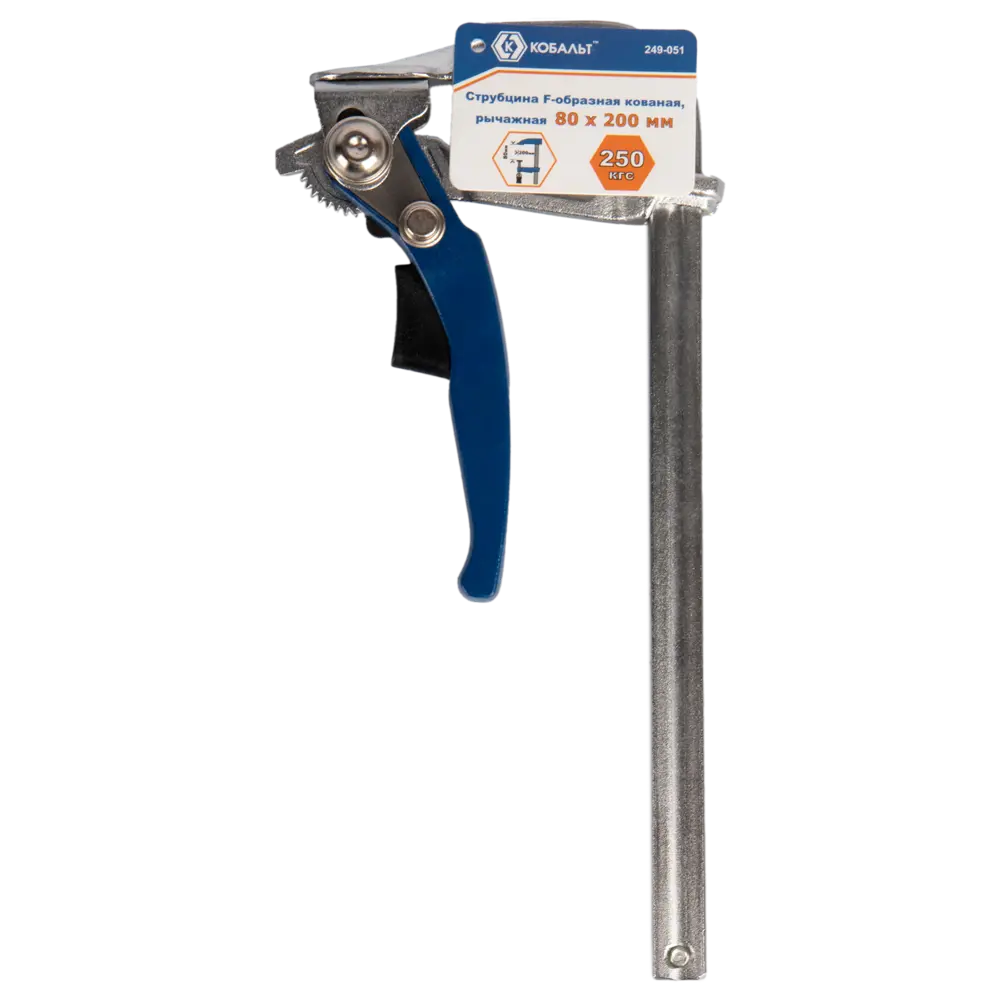 Струбцина F-образная Кобальт 200 мм - надежная фиксация для точной работы 89374022 STLM-1435593 - Вид №2