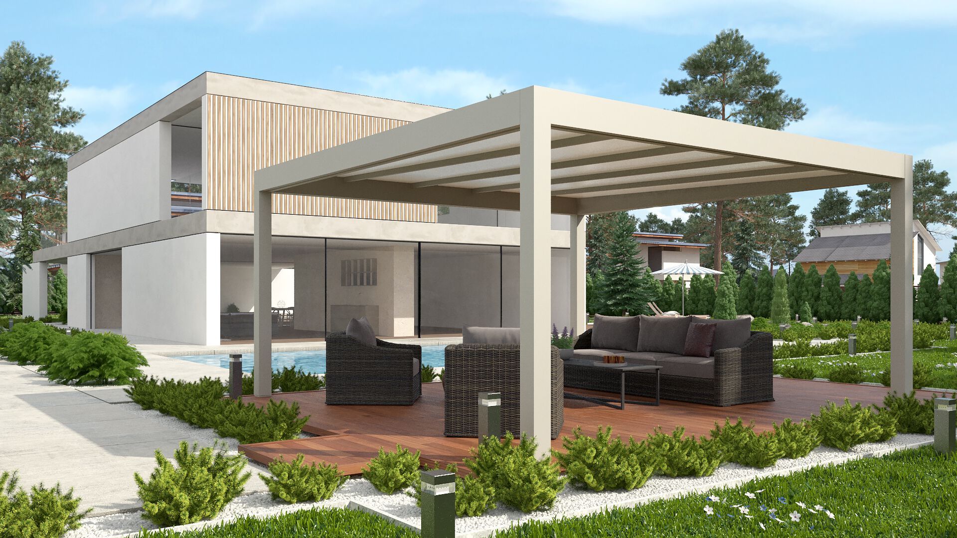 Самонесущая стальная беседка с текстильной мембраной Sprech Q. BOX System ARCH-00088269 - Вид №5