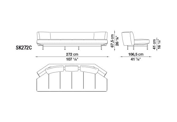 Кожаный диван с полуостровом B&B Italia SAKé ARCH-00023880 - Вид №26