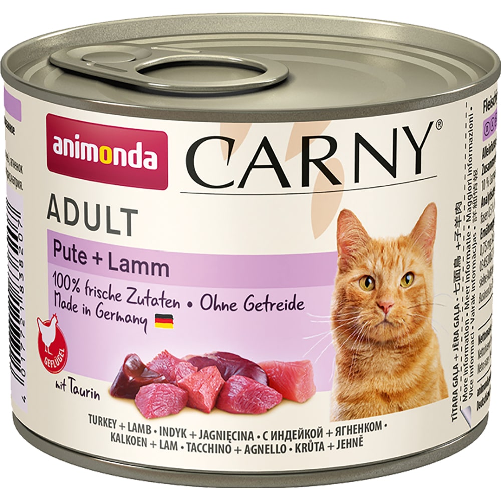 ПР0059591 Корм для кошек Carny Poultry индейка, ягненок банка 200г Animonda 