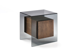 Тумбочка из дерева и стекла