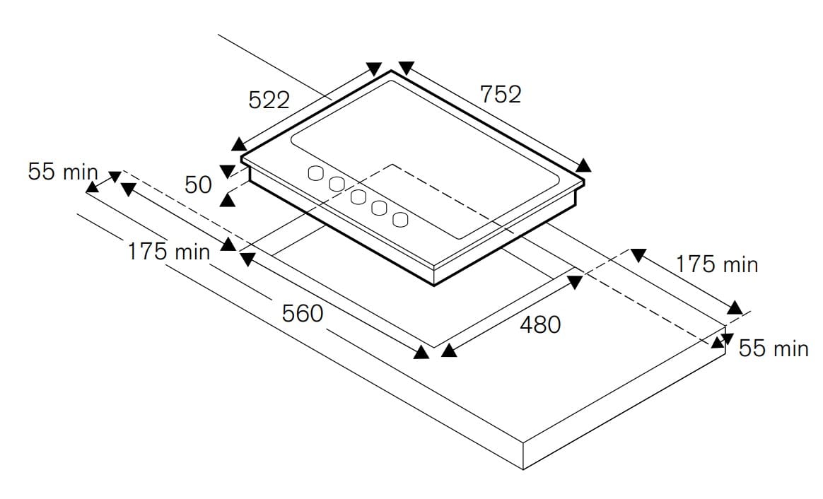 Встраиваемая газовая плита из нержавеющей стали Bertazzoni ARCH-00087479