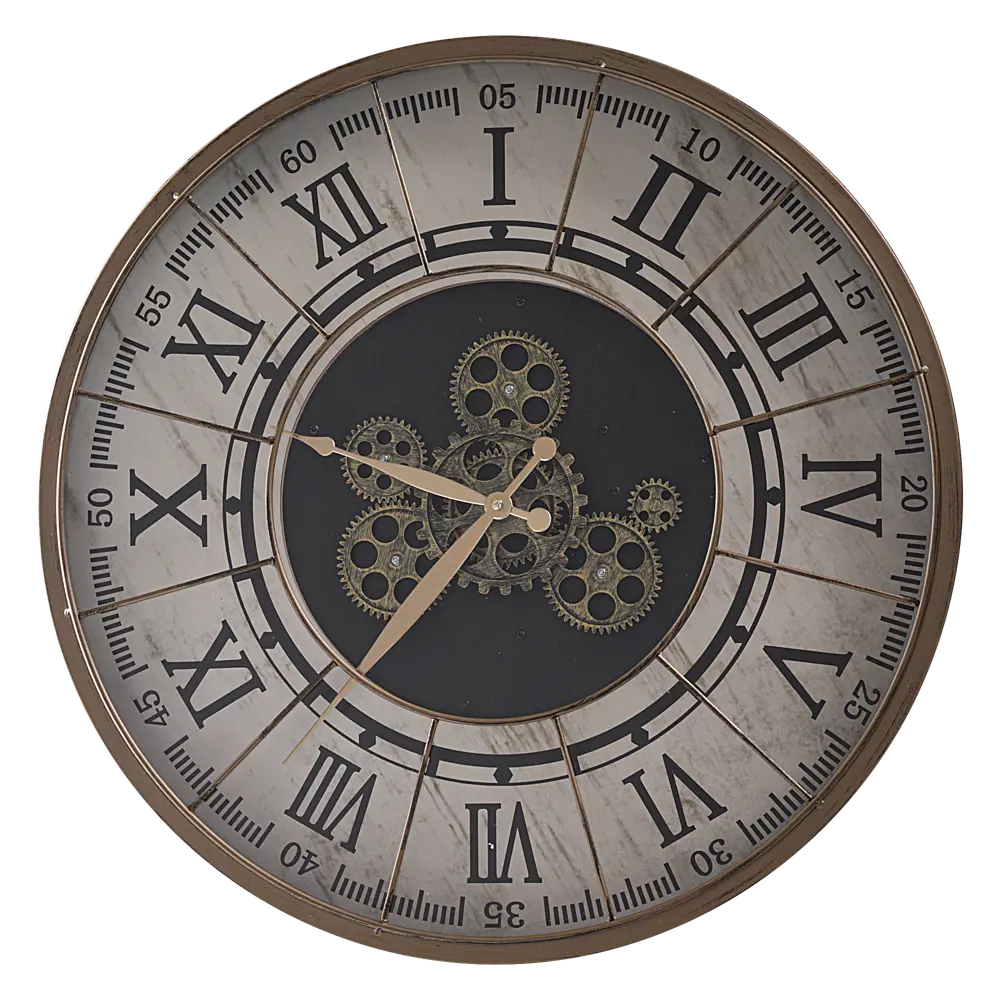 Часы настенные Dream River Рим Шестеренки круглые металл цвет бронза бесшумные ø57 см STLM-2132118