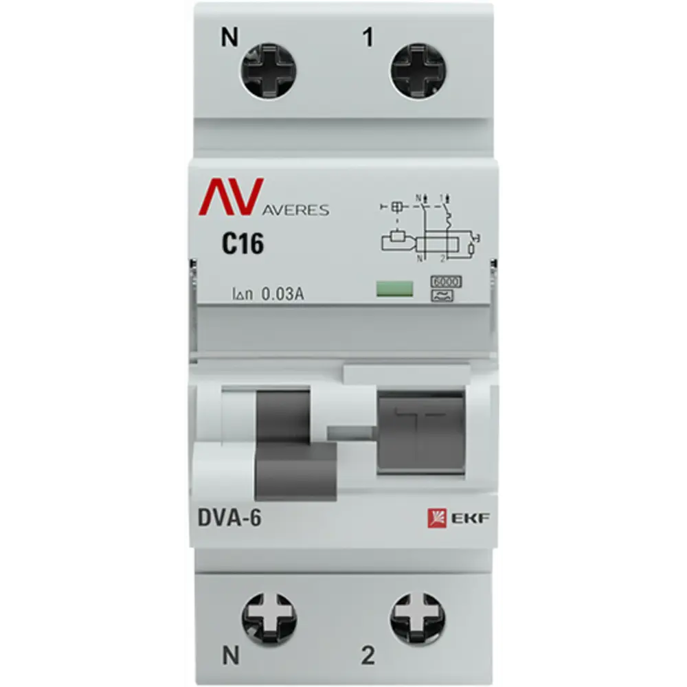 Дифференциальный автомат EKF DVA-6 для защиты от токов утечки и короткого замыкания 84579911 STLM-1119043 - Вид №1