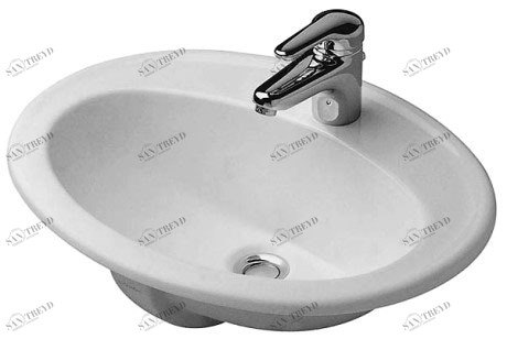 0472560000 Накладная раковина под столешницу  овальная Duravit Duraplus