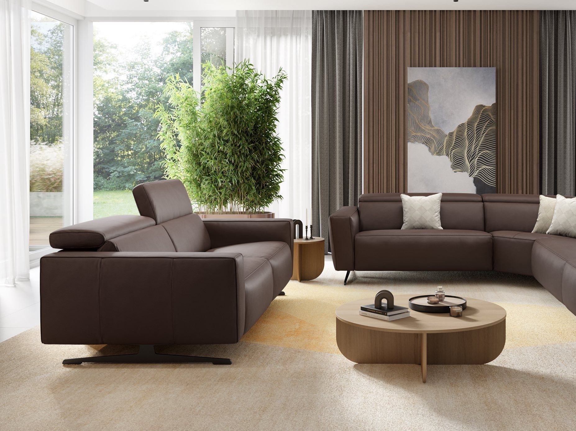 3-местный кожаный диван Sofanella Alesso ARCH-00148406 - Вид №5