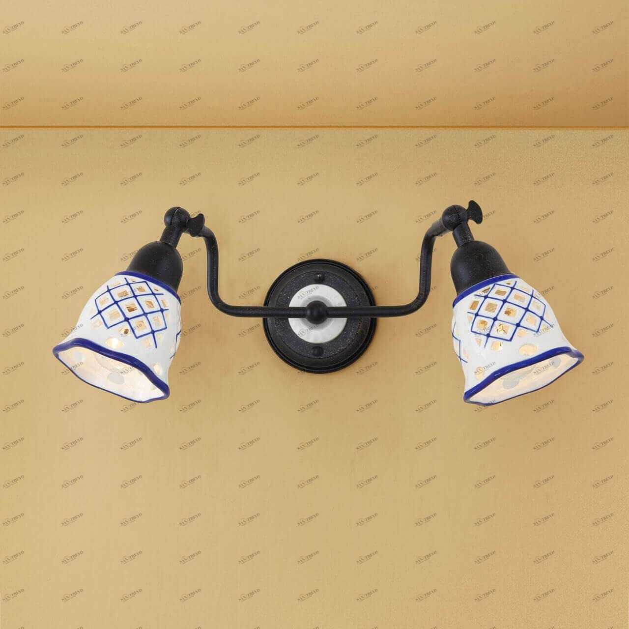 Спот настенный синий с 2 плафонами Citilux "Ажур" CL534521 CITILUX ФЛОРИСТИКА 00-3926159 Синий 