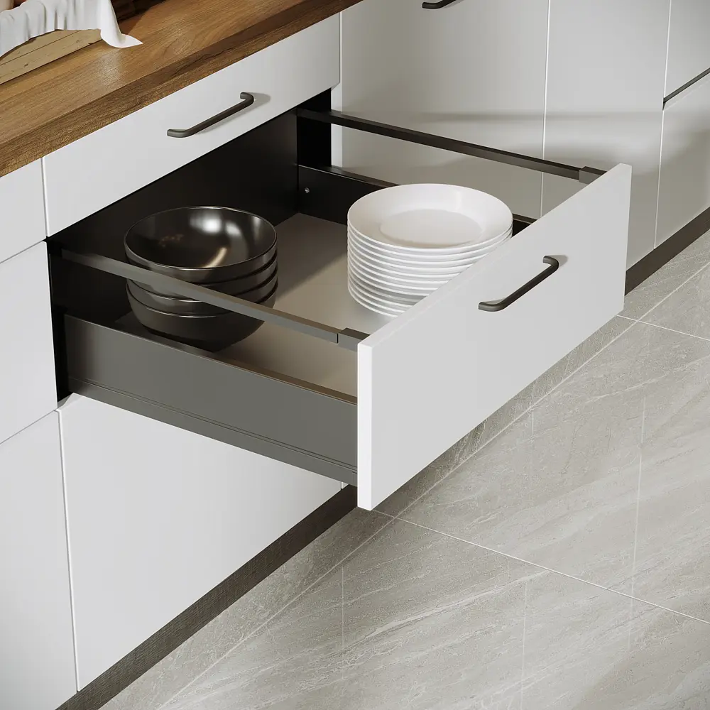 Выдвижной ящик с доводчиком 60x19x50 см KONSENSA ЛДСП/металл цвет серый Flowbox STLM-2051100