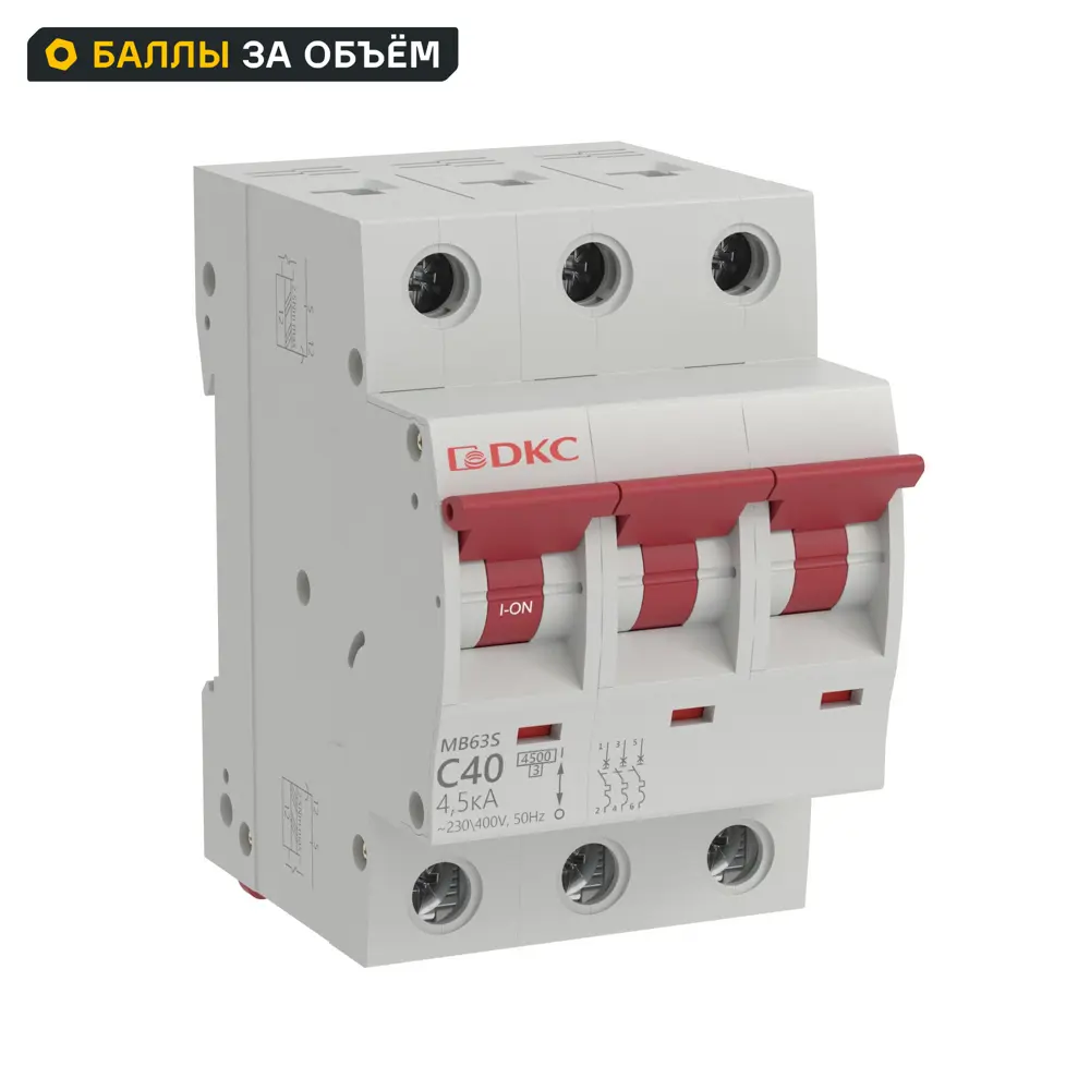 Автоматический выключатель DKC Yon 3P C40 А 4.5 кА STLM-2127233