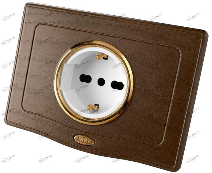 AVE Одинарная деревянная электрическая розетка Retrò RETRO sun-id-1388785
