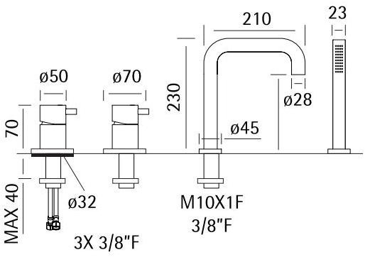Quadrodesign Встраиваемый комплект для ванны Ottavo sun-id-1450534 - Вид №1