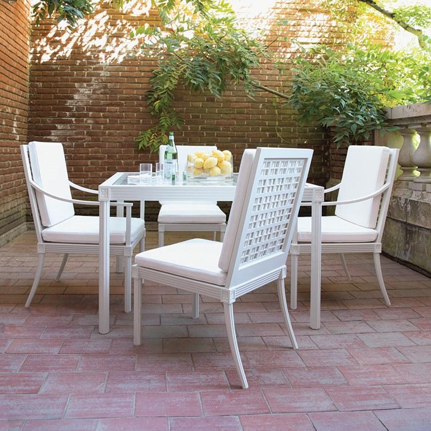 JANUS et Cie Квадратный обеденный стол из алюминия и стекла Quadratl sun-id-1385778 - Вид №2