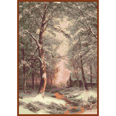 160х230кл Схема для вышивания цв. А3 ДК-271 "Первый снег" Santreyd 