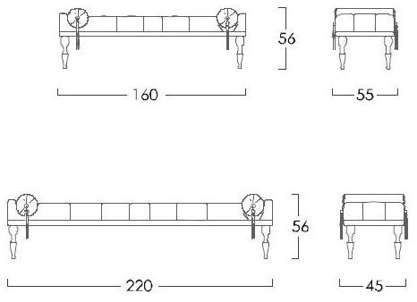 Jetclass Скамейка из ткани  Obj308, obj308a  - Вид №4