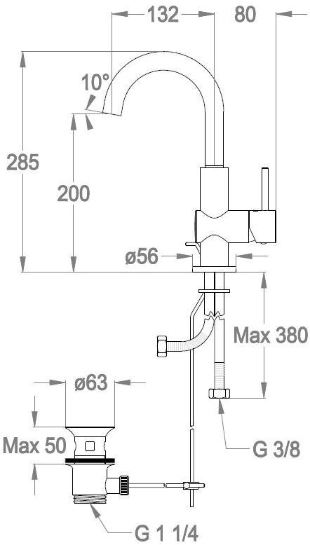 Fir Italia Смеситель для умывальника Cleo 84 8414335 - Вид №2