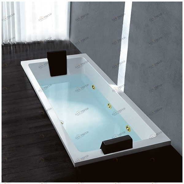 Ванна Gruppo treesse Quadra 180 V0787-SX-GD белая с золотой фурнитурой и гидромассажем прямоугольная встроенная левая STDV0787SXGD