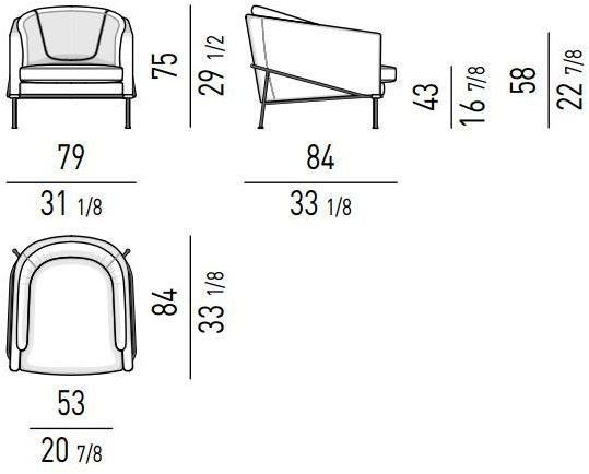 Minotti Кресло Fil noir sun-id-1425976 - Вид №5