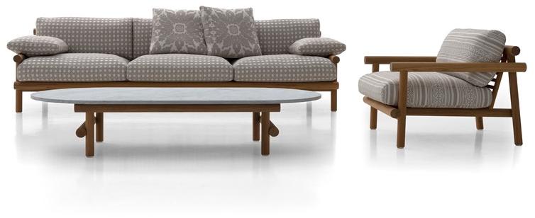 B&B Italia Outdoor Садовое кресло из ткани с подлокотниками Ayana sun-id-1441291 - Вид №3