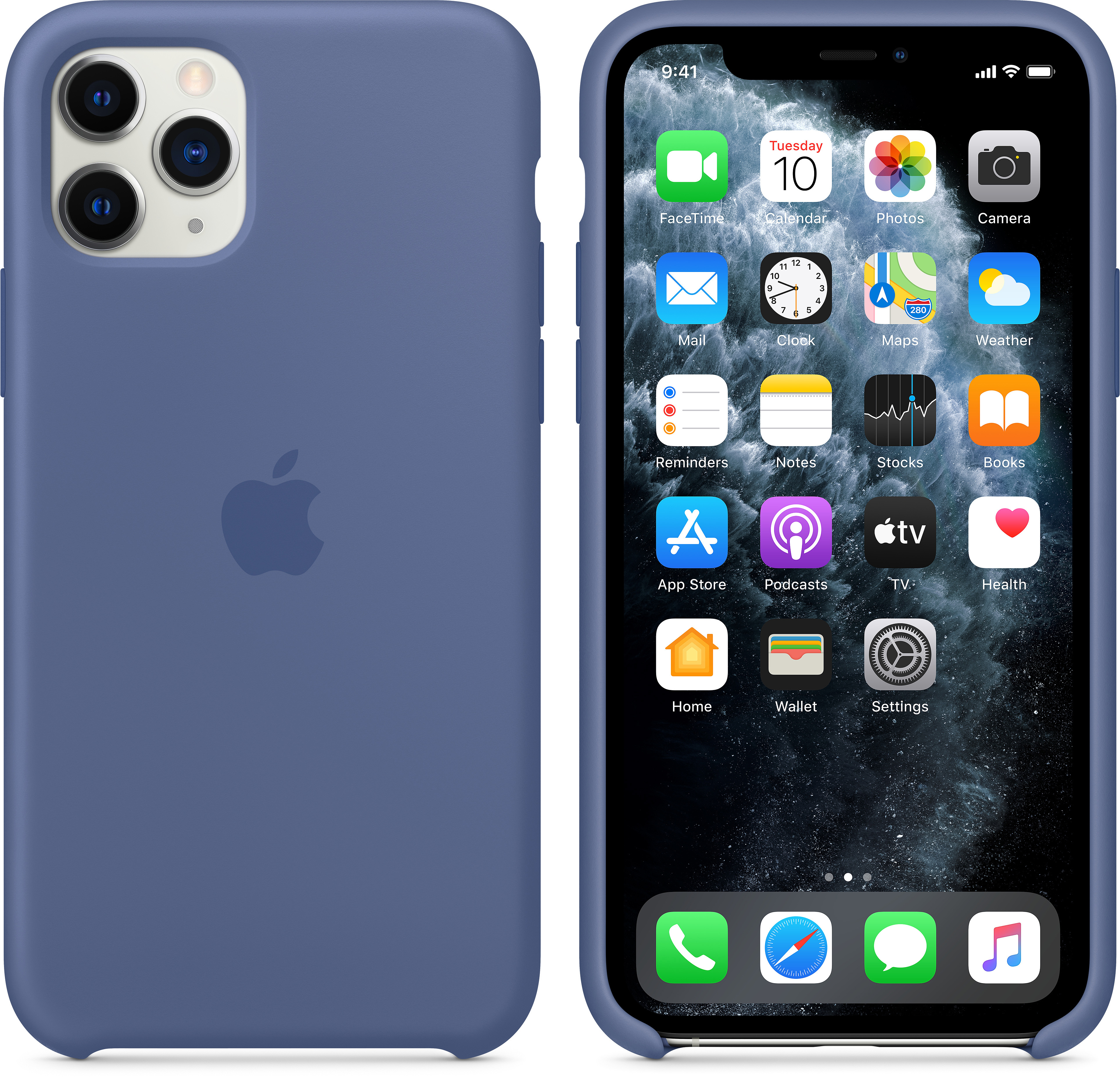 MY172ZM/A Iphone 11 pro silicone case - linen blue Apple Santreyd  - Вид №5