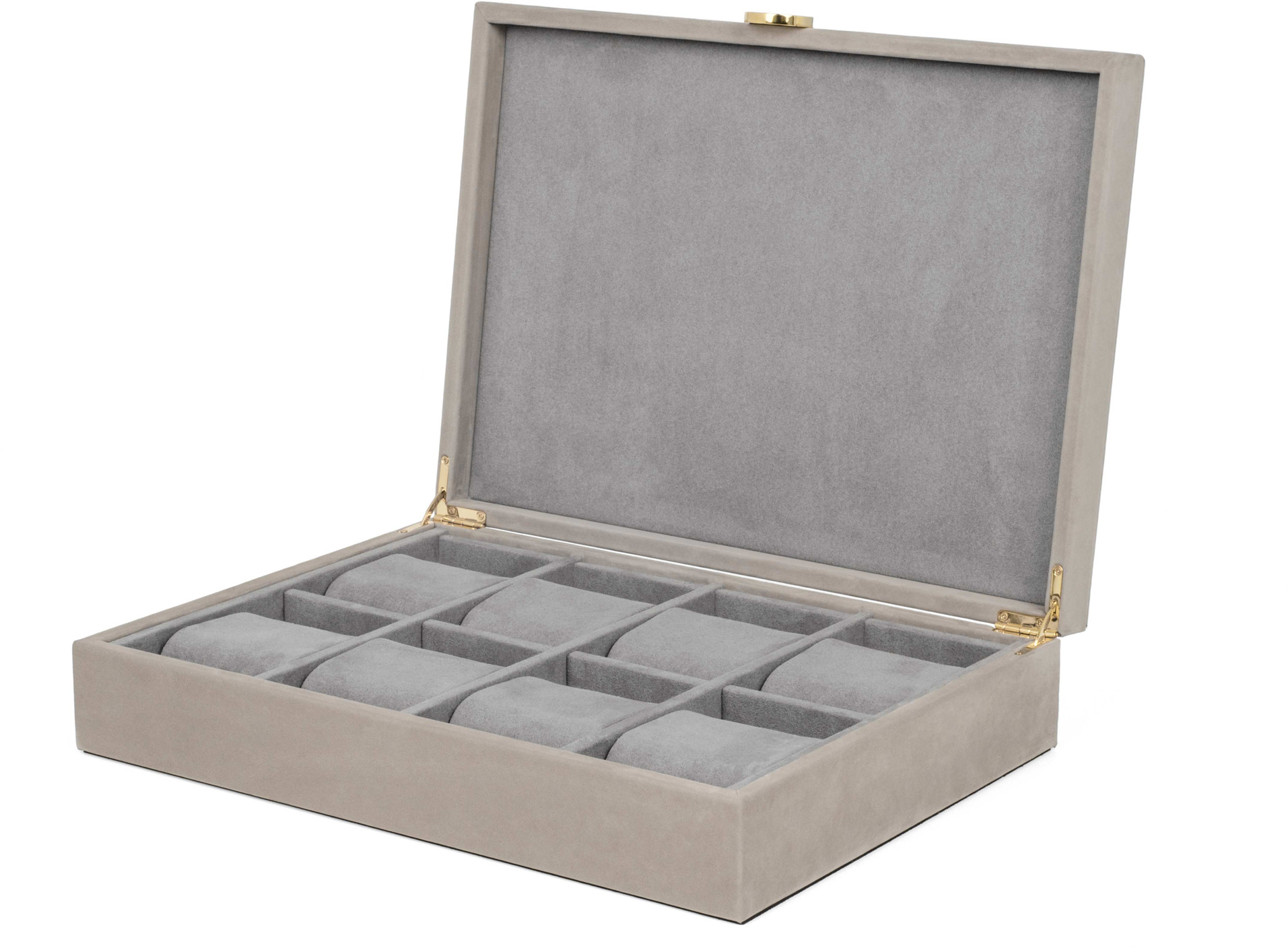 Коробка для часов Prestige - 35X25XH7 см / нубук-кожа_светло-серый