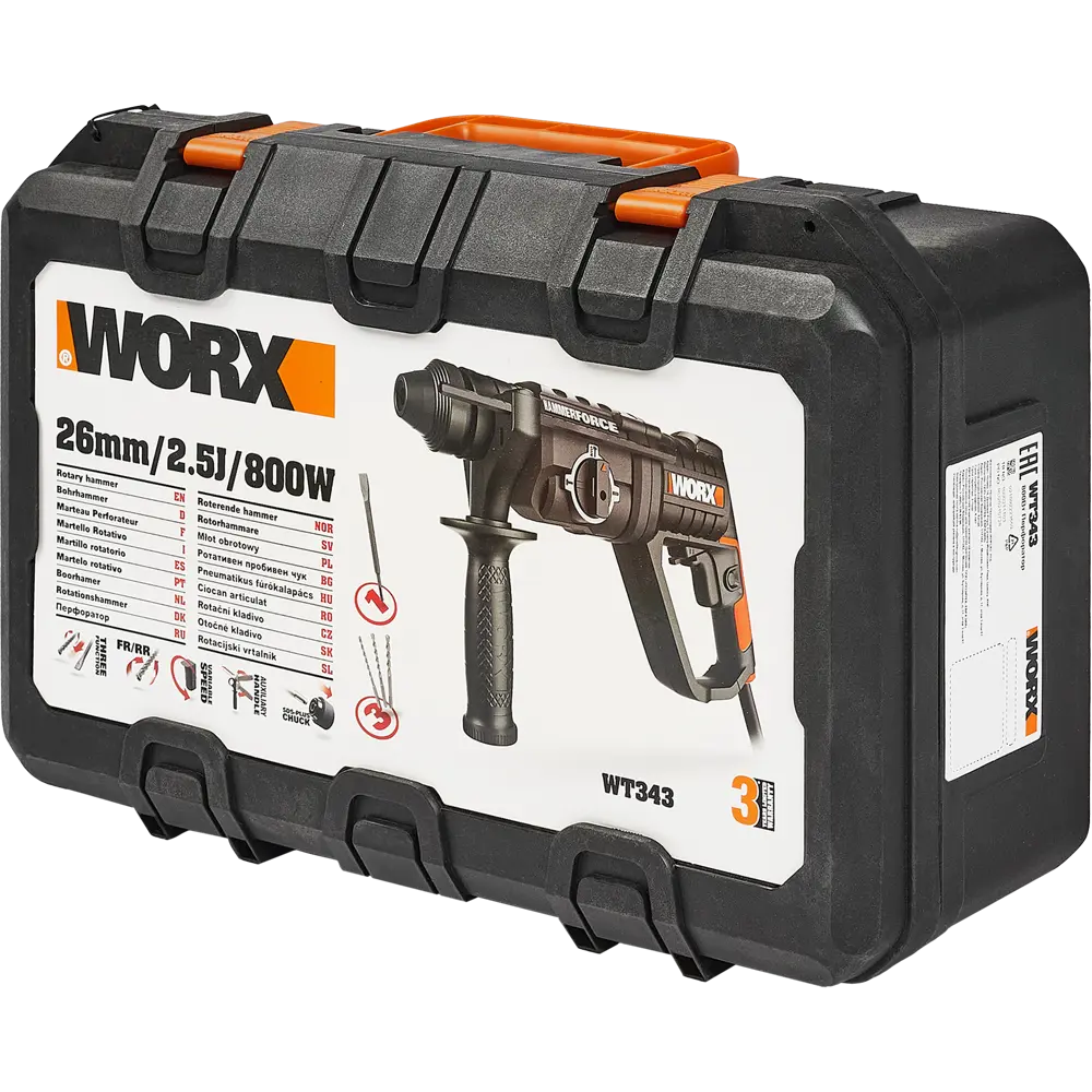 Перфоратор SDS-plus WORX WT343 - профессиональный инструмент для бетона и камня 82668496 STLM-0033511 - Вид №6