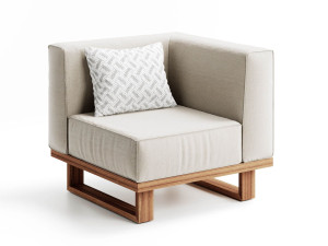 Угловое садовое кресло из ткани