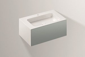 5155810000 Умывальник с тумбой, wp.folio1, белая, proshield, лакированная, шелковисто-матовый блеск, серый Alape серия FO (Folio)