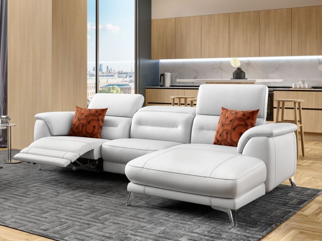 Кожаный диван с полуостровом Sofanella Gandino ARCH-00066679 - Вид №3