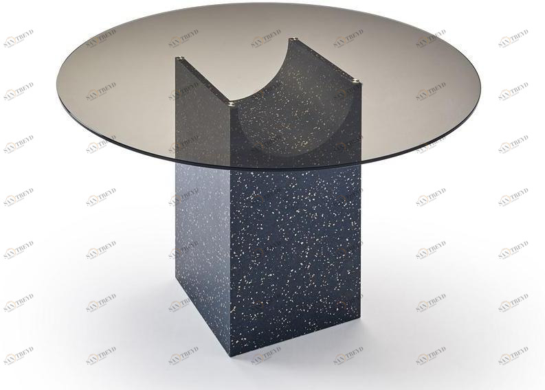 Sancal Круглый стол со стеклянной столешницей и основанием iq surface Vestige sun-id-1446651