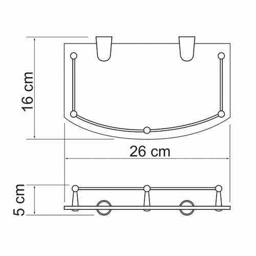 K-588 Полка стеклянная WasserKRAFT  - Вид №2