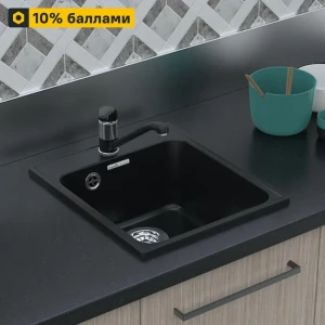 Кухонная мойка Granfest Quarz GF-Z черная кварцевая 42×48 см 85226382