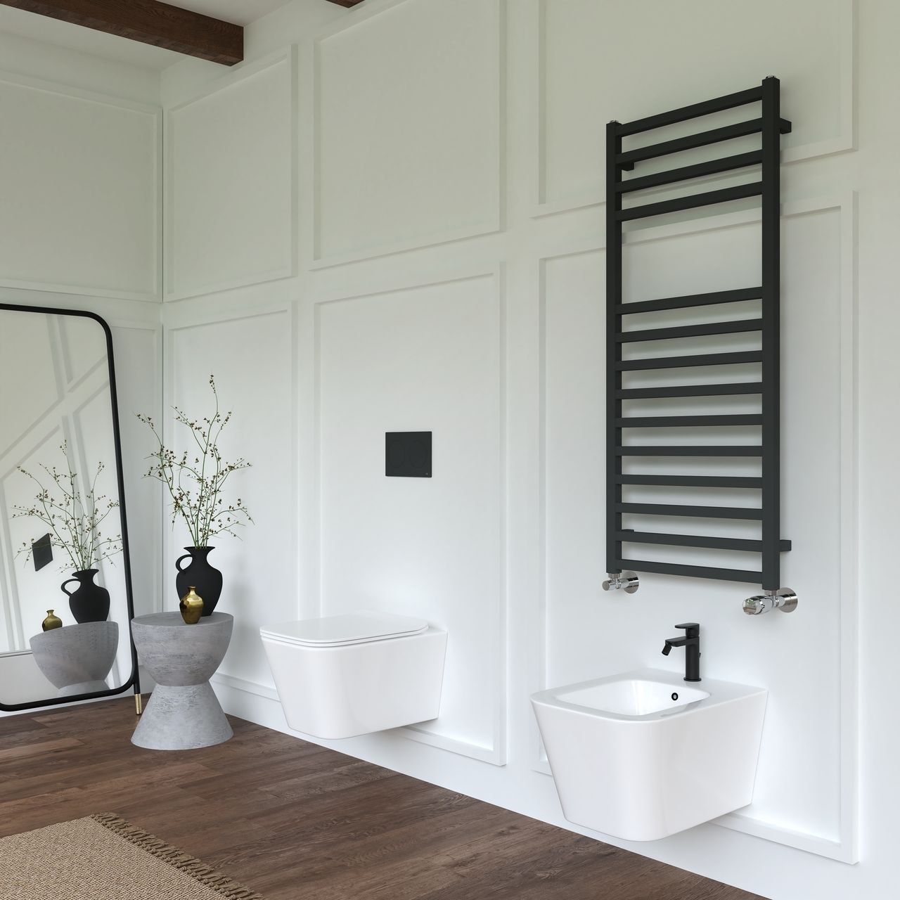 Настенный стальной полотенцесушитель с горячей водой Ercos Square ARCH-00113034