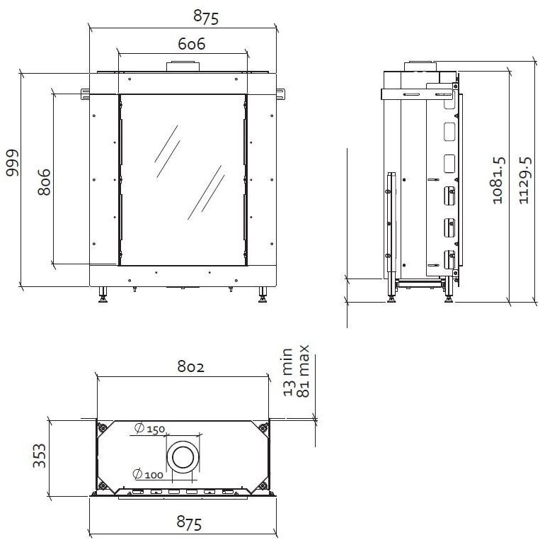 Stûv Настенный стальной газовый камин Tulp sun-id-1348069 - Вид №2