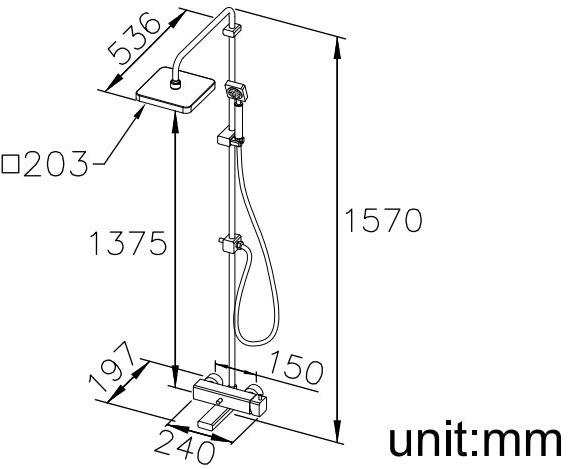 JUSTIME Настенная душевая стойка из хромированной латуни с ручным душем с лейкой Mark sun-id-1455130 - Вид №5