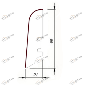 Плинтус Tecnorivest Затертый Белым Шпонированный Дуб 2500х60 мм 1010001115