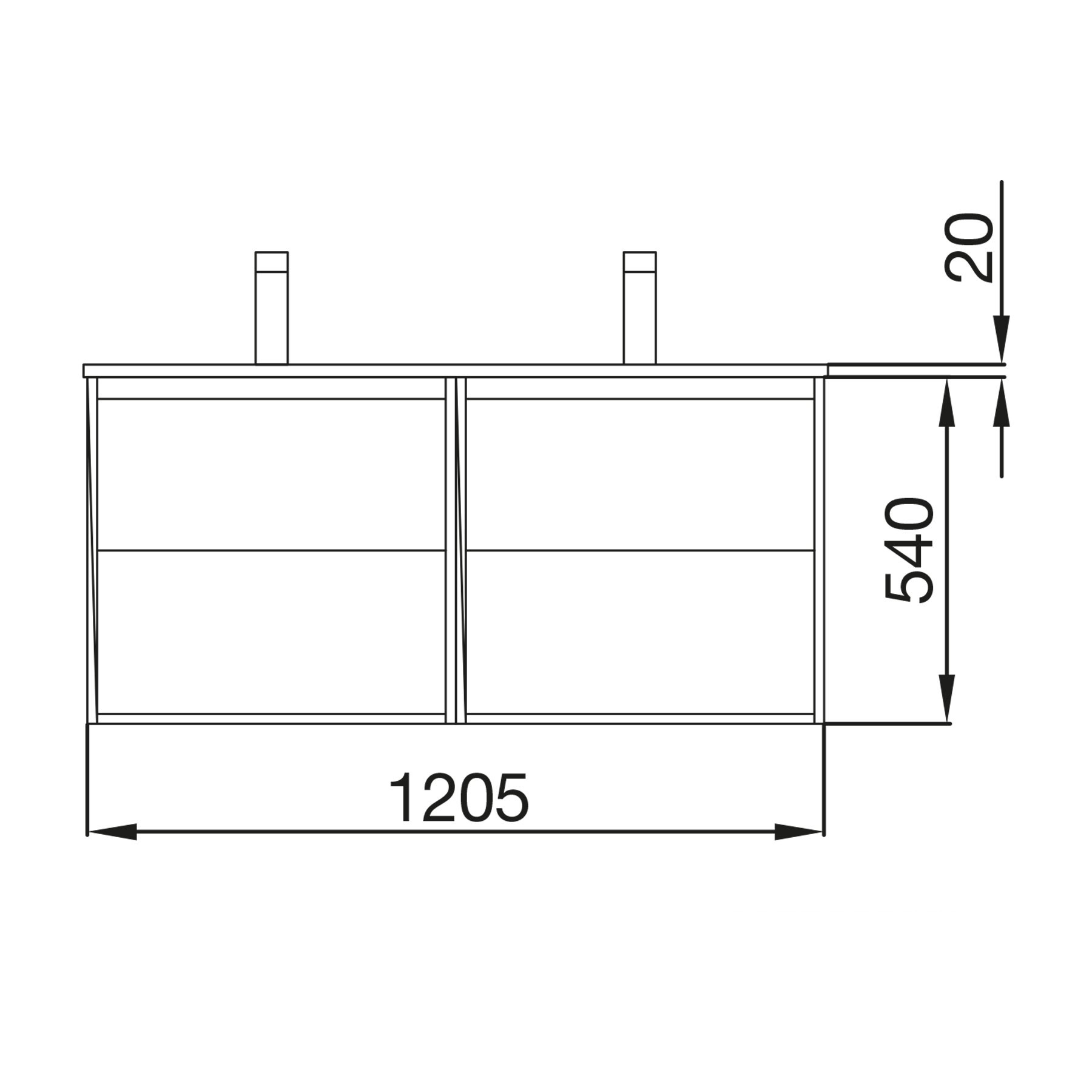 85022 SALGAR Тумба под умывальник NOJA 1200 1 ящика 1 место ETERNITY OAK + Раковина Робл Вечность - Вид №1