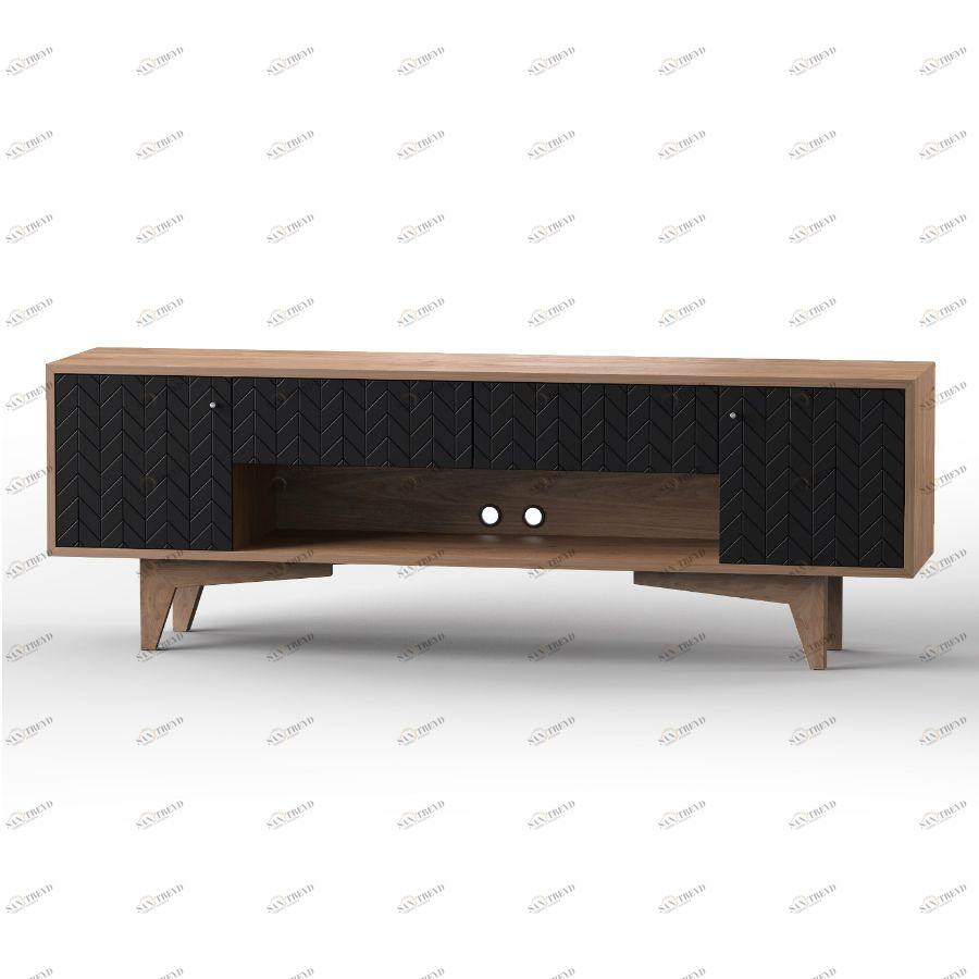 Тумба под ТВ Telly, темная, рисунок елка BraginDesign BR0273Ч