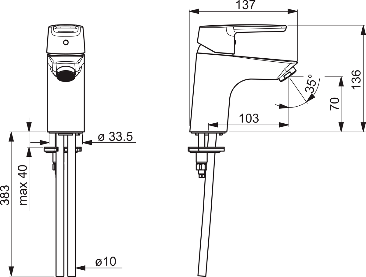 Oras 3910 Смеситель для умывальника 3910 Saga Хром  - Вид №2