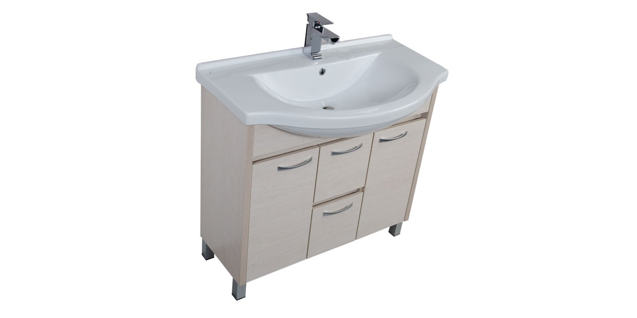 Комплект мебели Aquanet Донна 90 белый дуб (камерино) 00180004 - Вид №3