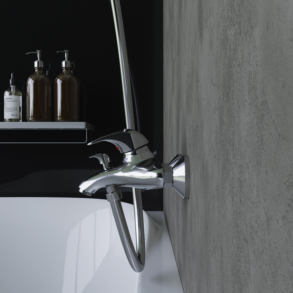 101000000 New смеситель д/ванны/душа настенный излив 169мм аэратор 24мм Damixa Space - Вид №2