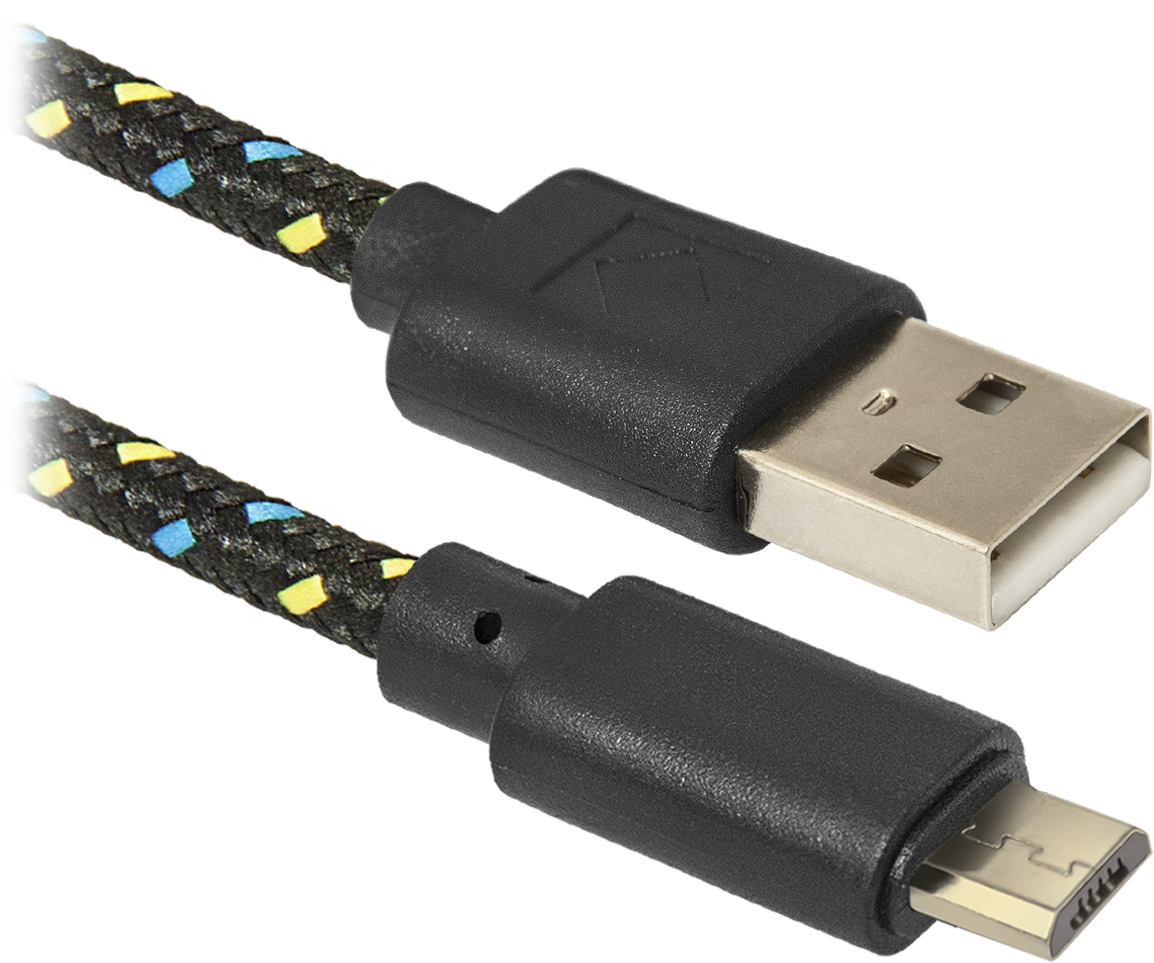 87474 usb кабель usb08-03t usb2.0 am-microbm, 1.0м пакет Defender Santreyd  - Вид №1