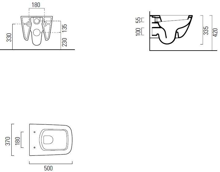 901811 Подвесной унитаз настенный Белый GSI ceramica Sand Италия - Вид №3