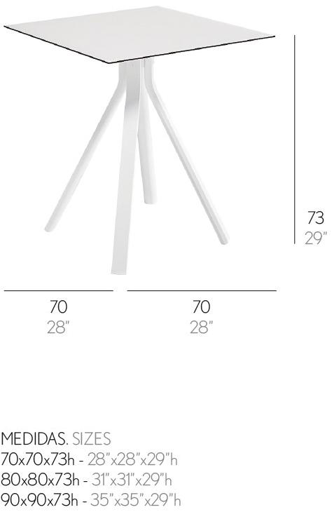 GANDIABLASCO Садовый стол квадратный с основанием 4 звезды Stack sun-id-1516506 - Вид №2