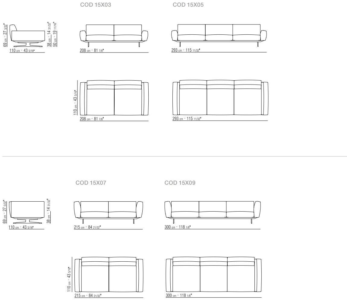Flexform 3-х местный кожаный диван со съемным чехлом Soft dream sun-id-1465976 - Вид №6