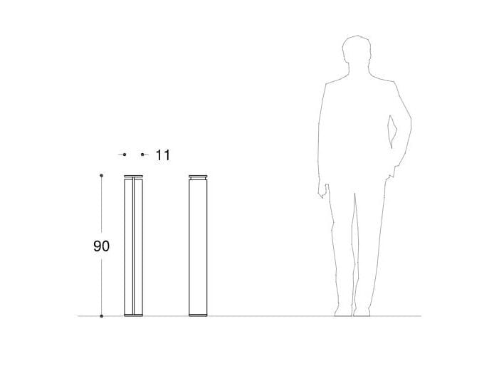 Оцинкованный стальной столб боллард DIMCAR OLIVER ARCH-00109806
